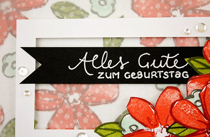 Blumige Grüße - 3D-Karte Banner