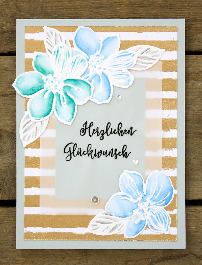 wieesmirgefaellt.de | Golden Birthday card with blossoms | Altenew Wild Hibiscus