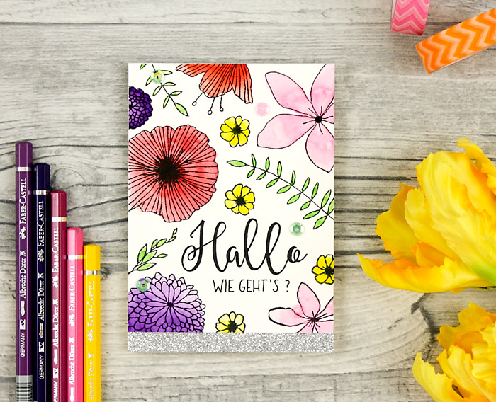 wieesmirgefaellt.de | Schnelle Blümchenkarten - Qickly made flower cards | Concorde & 9th Wildflower | Aquarell - water color