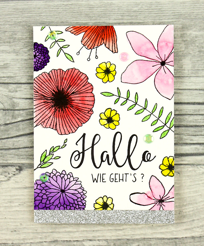 wieesmirgefaellt.de | Schnelle Blümchenkarten - Qickly made flower cards | Concorde & 9th Wildflower | Aquarell - water color