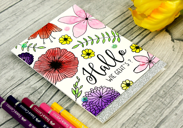 wieesmirgefaellt.de | Schnelle Blümchenkarten - Qickly made flower cards | Concorde & 9th Wildflower | Aquarell - water color