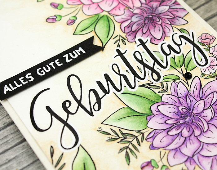 wieesmirgefaellt.de | Schnelle Blümchenkarten - Qickly made flower cards | Wplus9 Dahlia | Aquarell - water color