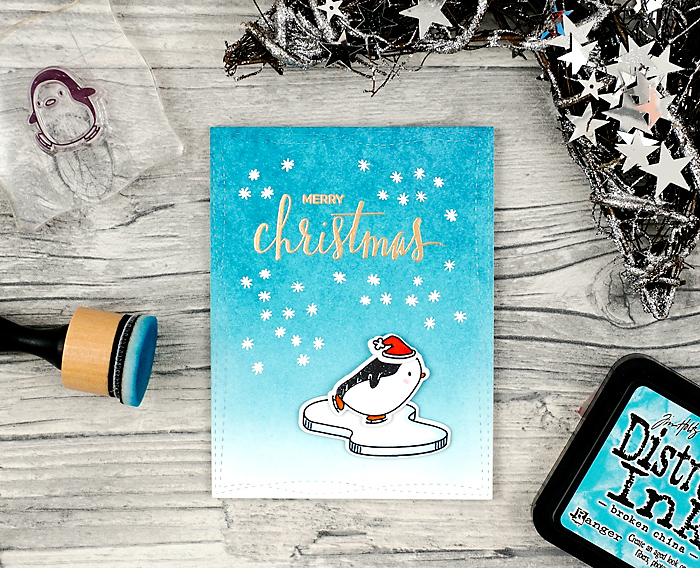 wieesmirgfaellt.de | Schnelle Weihnachtskarten - Qickly made christmas cards | Mama Elephant Arctic penguins