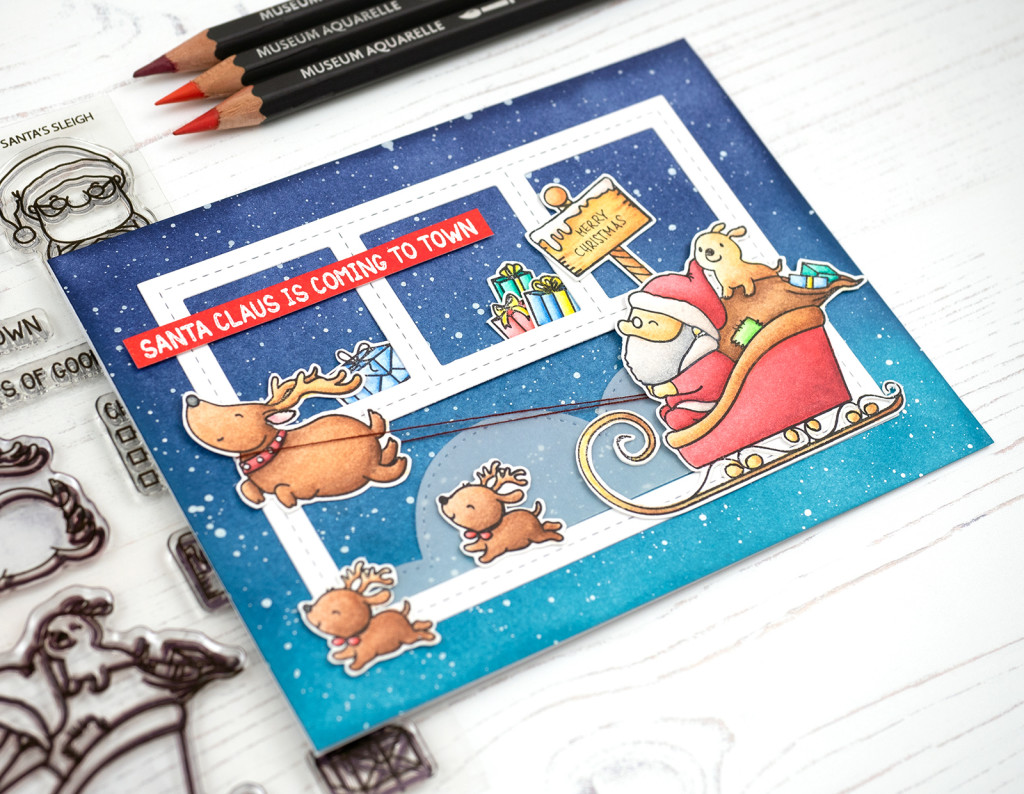 wieesmirgefaellt.de | Die ersten Weihnachtskarten 2018 | Mama Elephant Santa's sleigh