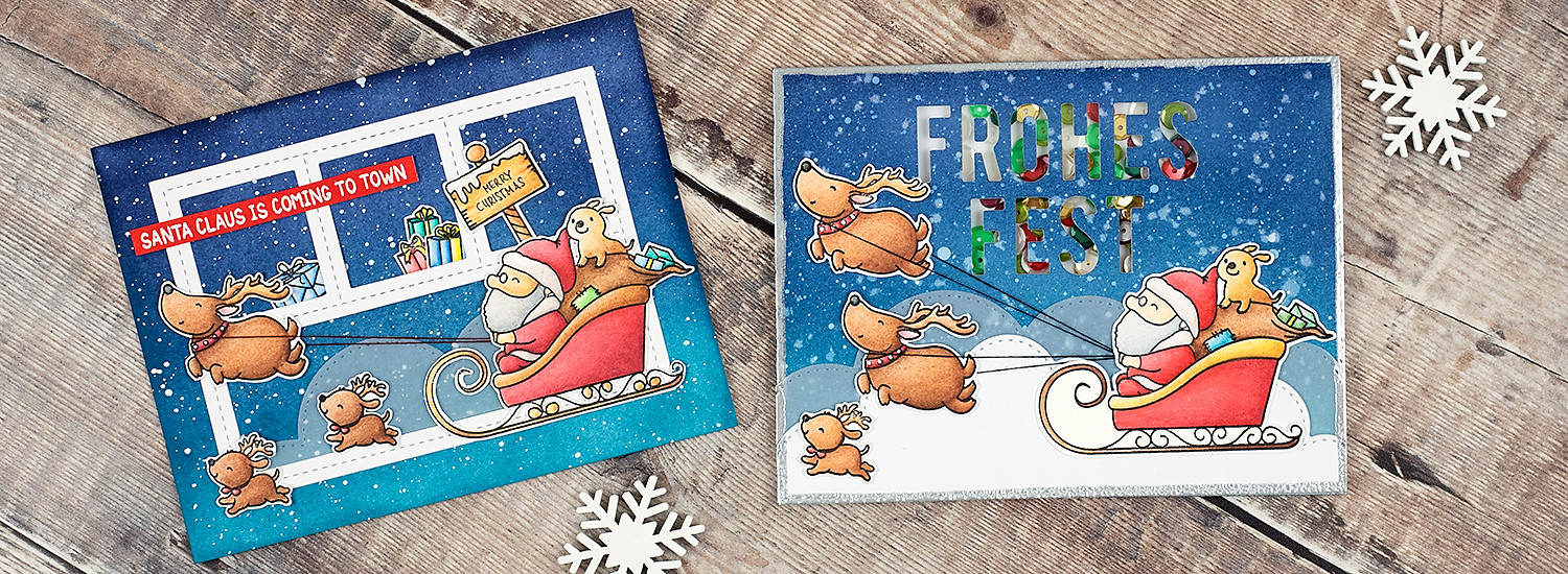 wieesmirgefaellt.de | Die ersten Weihnachtskarten 2018 | Mama Elephant Santa's sleigh
